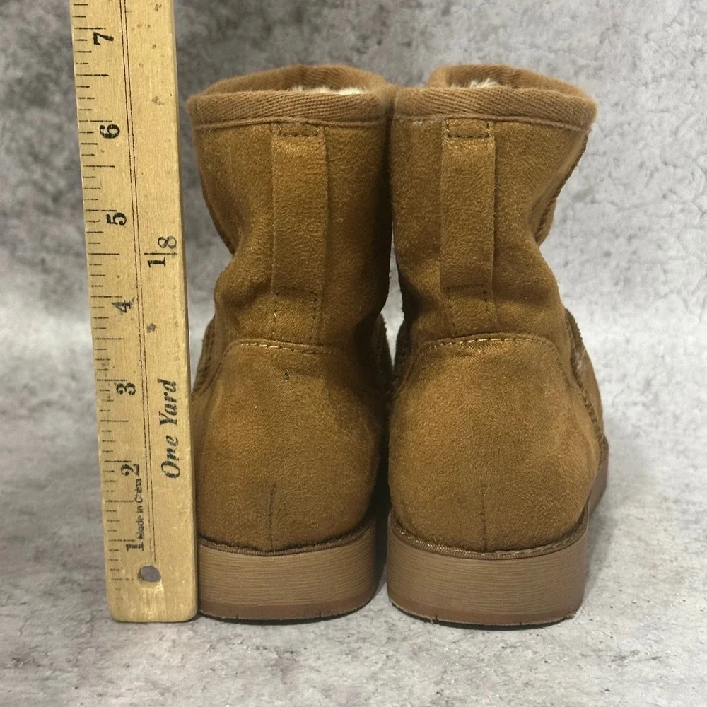 Rock & Candy Winter Boots Womens 6 Brown Lindyn Suede Fur Lined Ankle Boots